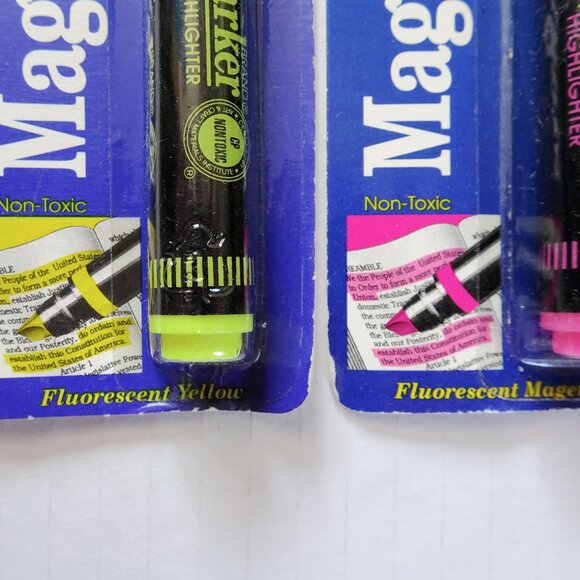 Vintage 1991 Lot of 10 Magic Marker Highlighter Ultra Smooth Fluorescent Yellow - Picture 3 of 4
